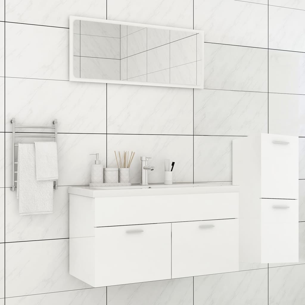 White High Gloss Bathroom Furniture Set Lavishway UK