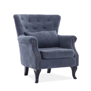 Modern Velvet Armchair Upholstered Accent Buttoned Wing Chair by Lavishway | Bedroom Seating
