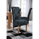 Baroque Black Velvet Dining Chair Set of 2 by Lavishway | Dining Chairs-37918