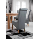 Bonded Grey Leather Dining Chair Set of 2 by Lavishway | Dining Chairs-37941