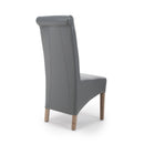Bonded Grey Leather Dining Chair Set of 2 by Lavishway | Dining Chairs-37944