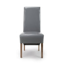 Bonded Grey Leather Dining Chair Set of 2 by Lavishway | Dining Chairs-37940