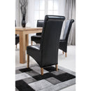 Bonded Black Leather Dining Chair Set of 2 by Lavishway | Dining Chairs-37929