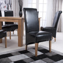 Bonded Black Leather Dining Chair Set of 2 by Lavishway | Dining Chairs-37926