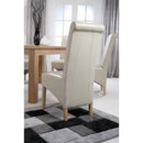 Bonded Ivory Leather Dining Chair Set of 2 by Lavishway | Dining Chairs-37893