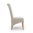 Bonded Ivory Leather Dining Chair Set of 2 by Lavishway | Dining Chairs-37896