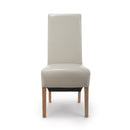 Bonded Ivory Leather Dining Chair Set of 2 by Lavishway | Dining Chairs-37894