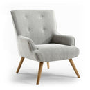 Cinema Flax Upholstered Silver Grey Armchair by Lavishway | Bedroom Chairs-37794