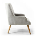 Cinema Flax Upholstered Silver Grey Armchair by Lavishway | Bedroom Chairs-37798