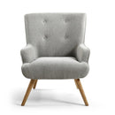 Cinema Flax Upholstered Silver Grey Armchair by Lavishway | Bedroom Chairs-37795