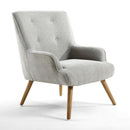 Cinema Flax Upholstered Silver Grey Armchair by Lavishway | Bedroom Chairs-37797