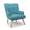 Cinema Chenille Effect Blue Armchair by Lavishway | Bedroom Chairs-37806