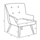 Cinema Chenille Effect Blue Armchair by Lavishway | Bedroom Chairs-37815