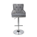Roko Brushed Velvet Grey Bar Stool by Lavishway | Bar Stools-37652