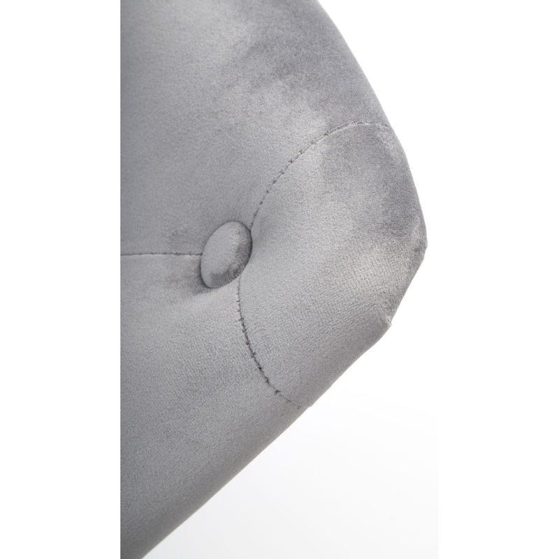 Roko Brushed Velvet Grey Bar Stool by Lavishway | Bar Stools-37658