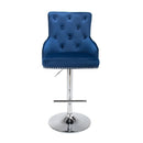 Roko Brushed Velvet Ocean Blue Bar Stool by Lavishway | Bar Stools-37643
