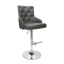 Roko Leather Graphite Grey Bar Stool by Lavishway | Bar Stools-37613
