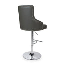 Roko Leather Graphite Grey Bar Stool by Lavishway | Bar Stools-37616