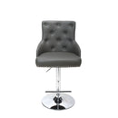 Roko Leather Graphite Grey Bar Stool by Lavishway | Bar Stools-37617