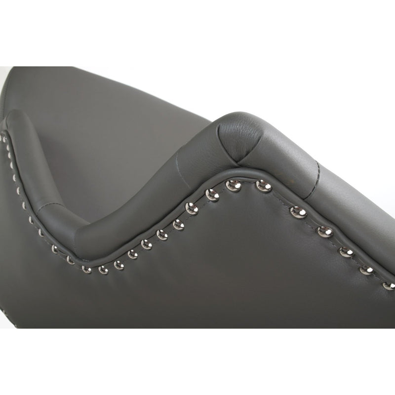 Roko Leather Graphite Grey Bar Stool by Lavishway | Bar Stools-37619