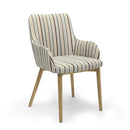 Chenille Stripe Sidcup Dining Chair Set of 2 by Lavishway | Dining Chairs-37544