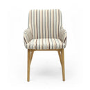 Chenille Stripe Sidcup Dining Chair Set of 2 by Lavishway | Dining Chairs-37543