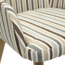 Chenille Stripe Sidcup Dining Chair Set of 2 by Lavishway | Dining Chairs-37545