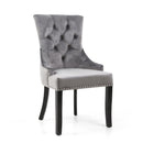 Chester Brushed Velvet Dining Chair Set of 2 by Lavishway | Dining Chairs-37299