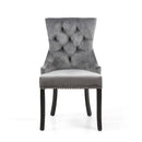 Chester Brushed Velvet Dining Chair Set of 2 by Lavishway | Dining Chairs-37300