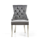 Chester Brushed Velvet Dining Chair Set of 2 by Lavishway | Dining Chairs-37294