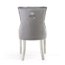 Chester Brushed Velvet Dining Chair Set of 2 by Lavishway | Dining Chairs-37295