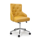 Rocco Leather Yellow Office Chair by Lavishway | Leather Chairs-37526