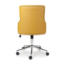 Rocco Leather Yellow Office Chair by Lavishway | Leather Chairs-37530