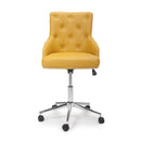Rocco Leather Yellow Office Chair by Lavishway | Leather Chairs-37527