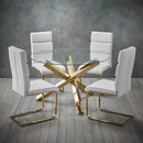 Antibes Gold Legs White Dining Chair Set of 2 by Lavishway | Dining Chairs-35745