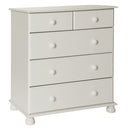Copenhagen White 2 Over 3 Deep Drawer Chest by Lavishway | Chest Of Drawers