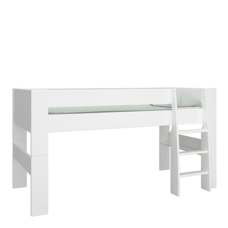 Steens for kids Solid Wood White Mid Sleeper by Lavishway | Wooden Beds