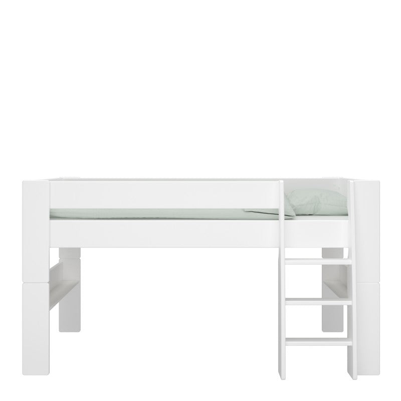 Steens for kids Solid Wood White Mid Sleeper by Lavishway | Wooden Beds