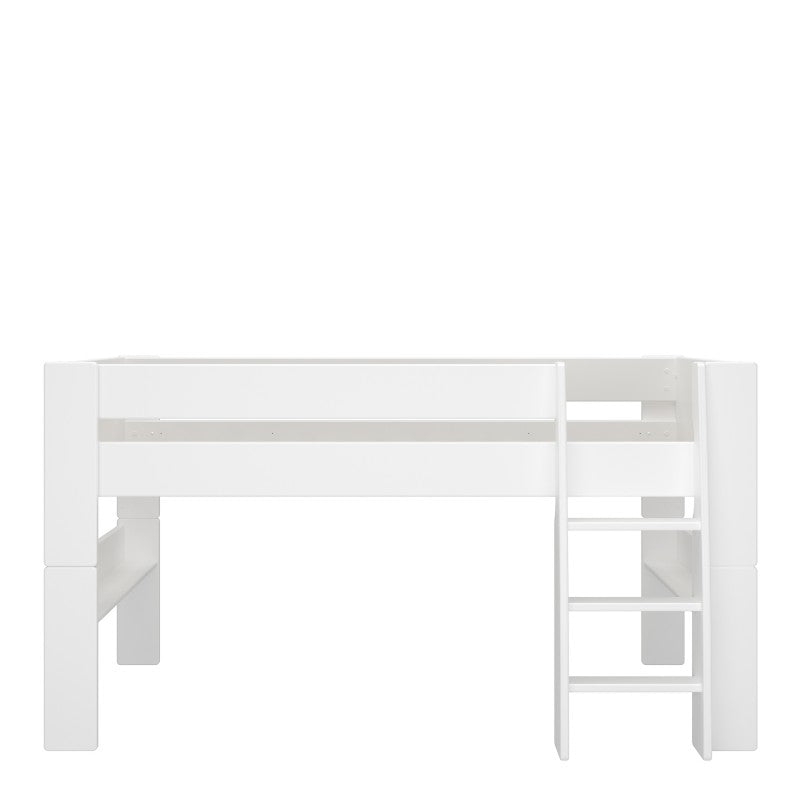 Steens for kids Solid Wood White Mid Sleeper by Lavishway | Wooden Beds