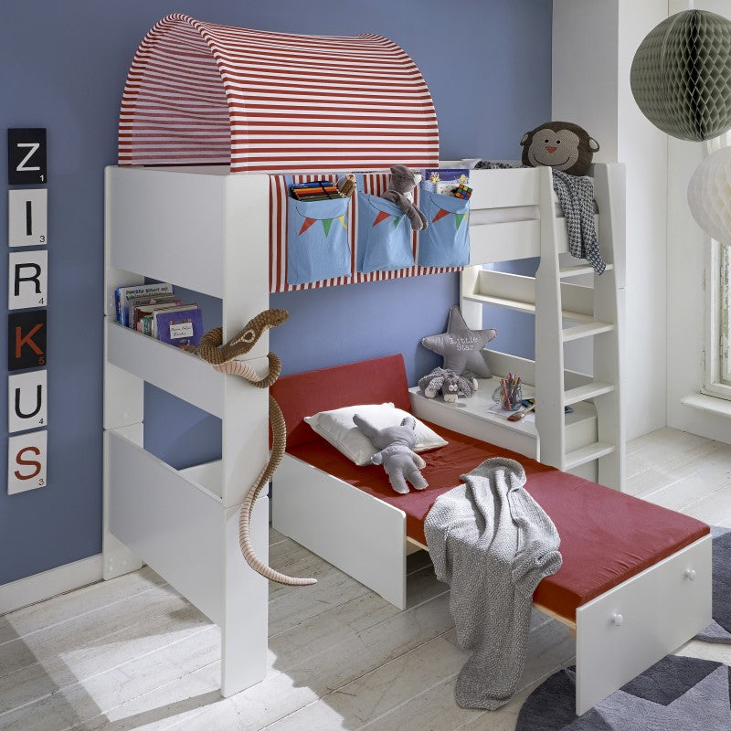 Steens for Kids Solid Wood White High Sleeper by Lavishway | Wooden Beds