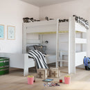 Steens for Kids Solid Wood White High Sleeper by Lavishway | Wooden Beds