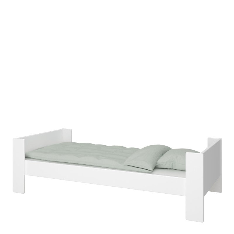 Steens For Kids White Solid Wood Single Bed by Lavishway | Wooden Beds