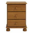 Richmond Solid Pine 3 Drawer Bedside Table by Lavishway | Bedside Tables