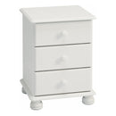 Richmond Off White 3 Drawer Bedside Table by Lavishway | Bedside Tables