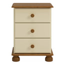 Richmond Cream & Pine 3 Drawer Bedside Table by Lavishway | Bedside Tables
