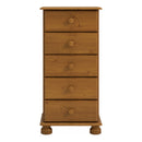 Richmond Pine 5 Drawer Narrow Chest Of Drawer by Lavishway | Chest Of Drawer