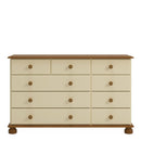 Richmond Solid Pine & Cream 9 Drawer Chest by Lavishway | Chest Of Drawer
