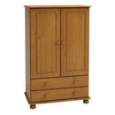 Richmond Solid Pine 2 Door 2 Drawer Wardrobe by Lavishway | Wardrobe