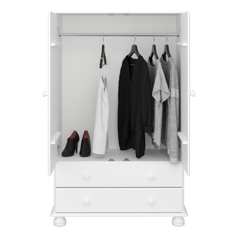 Richmond Off White 2 Door & 2 Drawer Wardrobe by Lavishway | Wardrobe