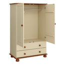 Richmond Cream 2 Door & 2 Drawer Wardrobe by Lavishway | Wardrobe